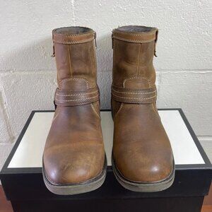 J. Murphy Ankle Boots Harness Brown Nubuck Zip Side Pull On Men's Size 9 M